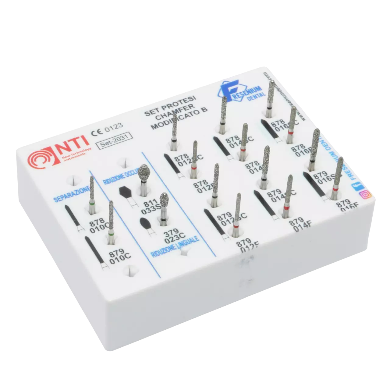 Kit Frese NTI per preparazione protesica Chamfer modificato - SET-2031